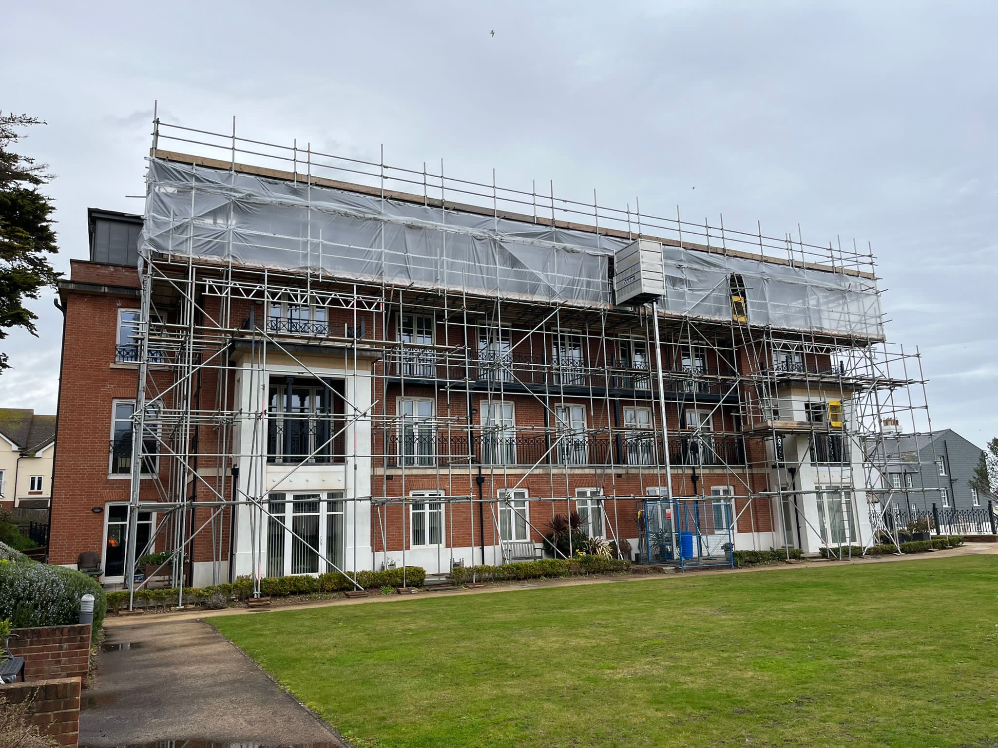 Residential scaffold set up for home renovation in Axminster