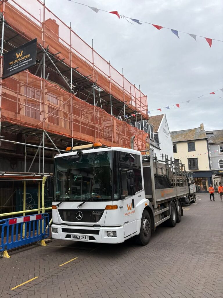 Access scaffold installed on a Lyme Regis commercial property