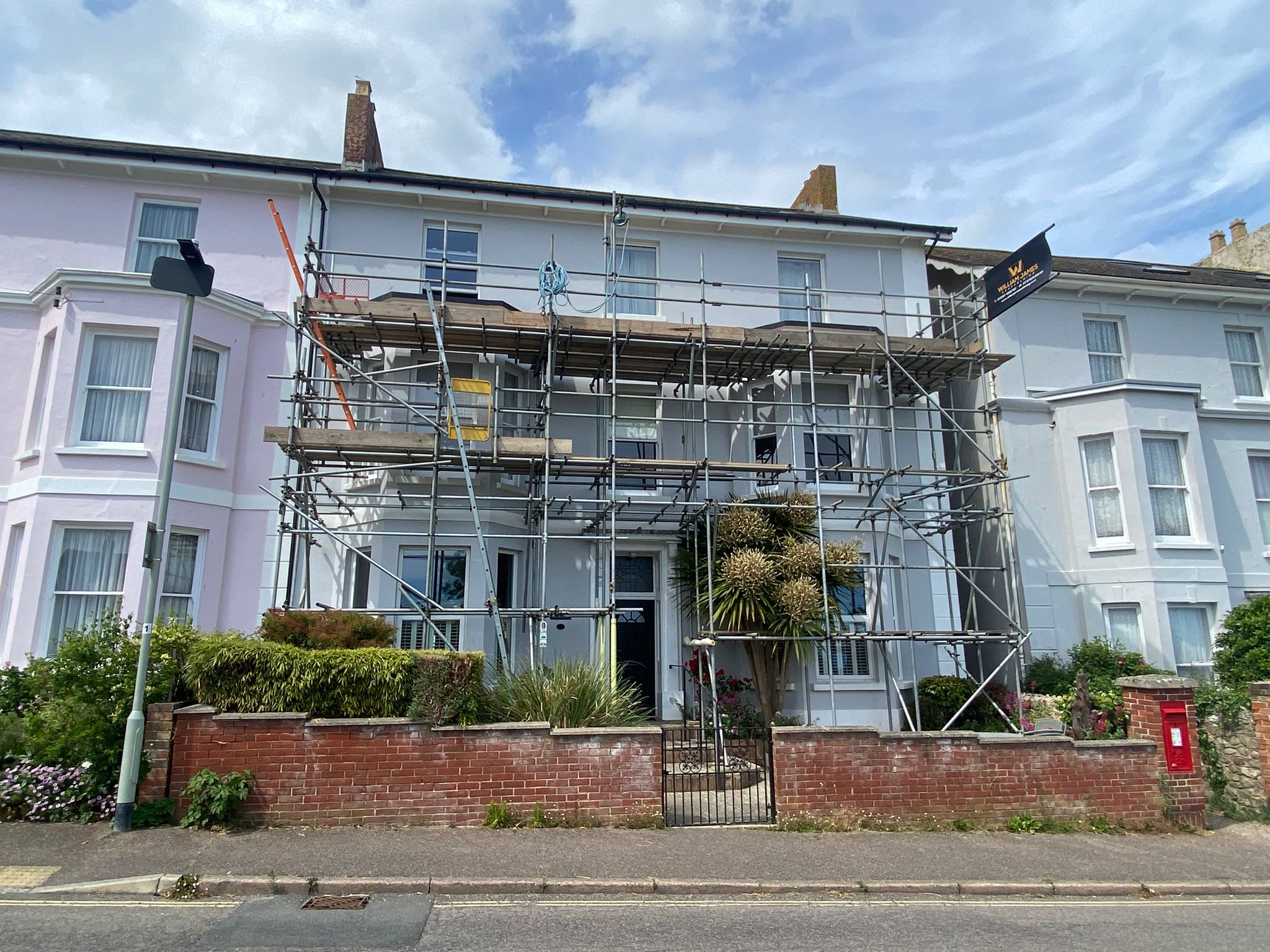 Domestic scaffolding erected on a residential property in East Devon by William James Scaffolding