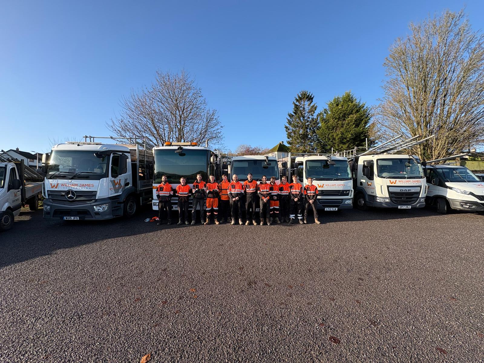 William James Scaffolding team and fleet based in Axminster, East Devon